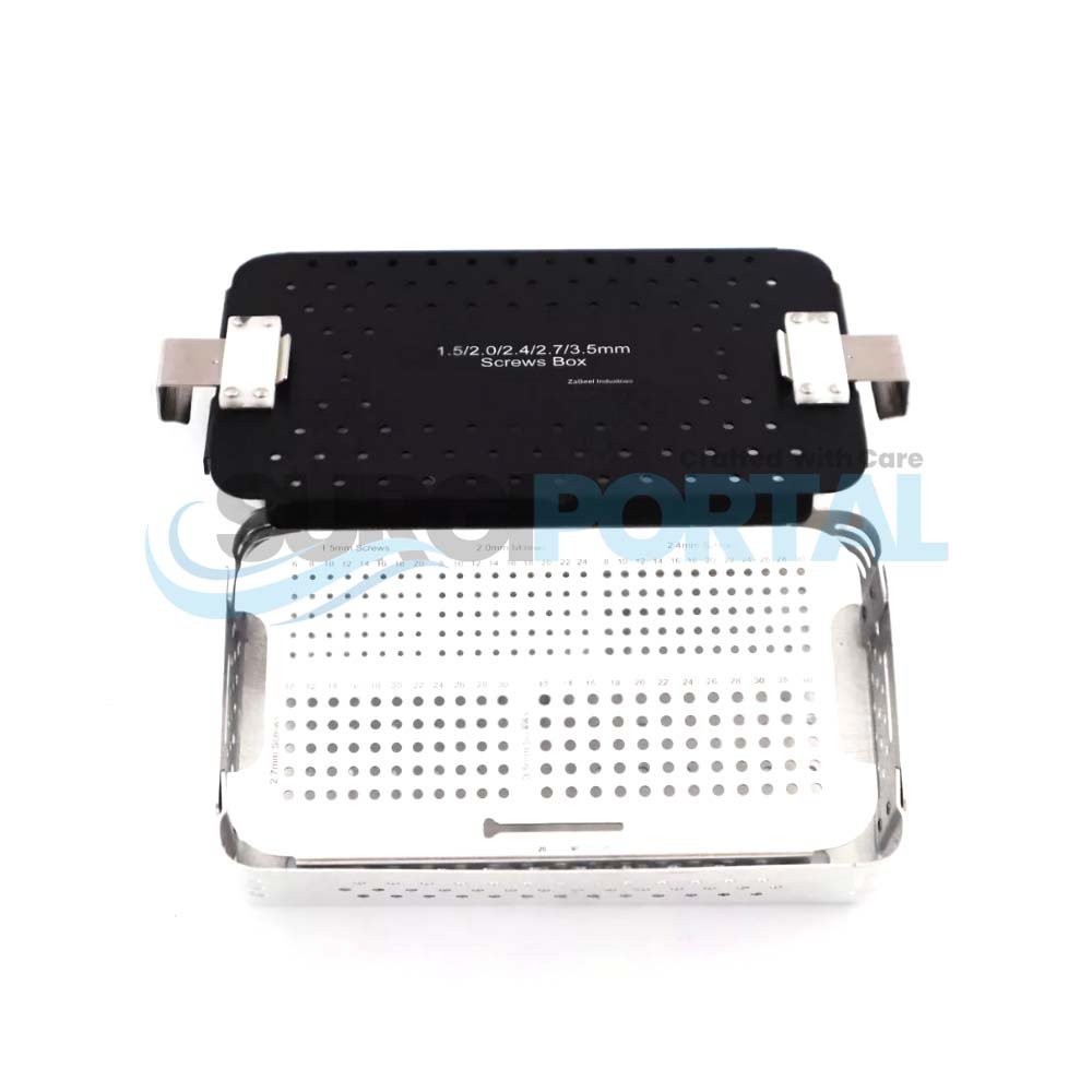 Untitled design - 206 4.5mm Cortical Screws Box with Rack Heavy Duty Sterilization Case - Image 1