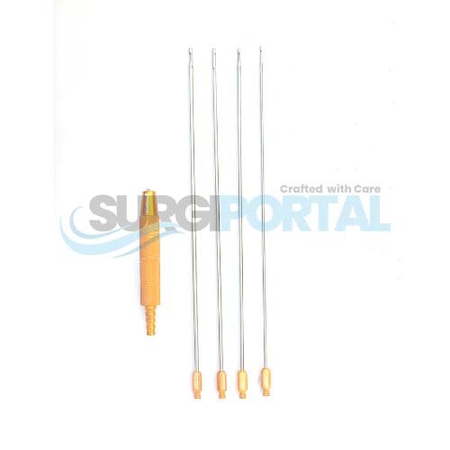 Blue and Green Simple Health Medical Logo - 50 Liposuction Luer Lock Double Mercedes Cannula 3,4,4.5,5mm x 30cm Plastic - Image 1