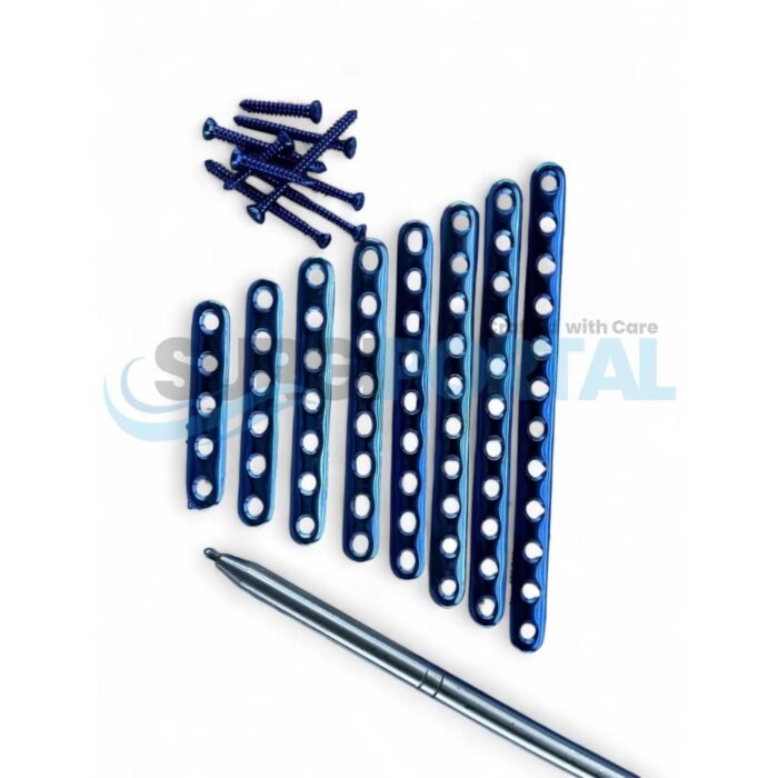 3.5mm One Third Tubular Plate 5 12 Holes & Cortical Screws Titanium G5 - Image 1