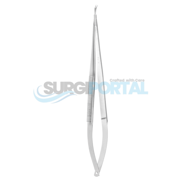 7" Jacobson Vannas Scissors – Flat Handle, 45° Blades - Image 1