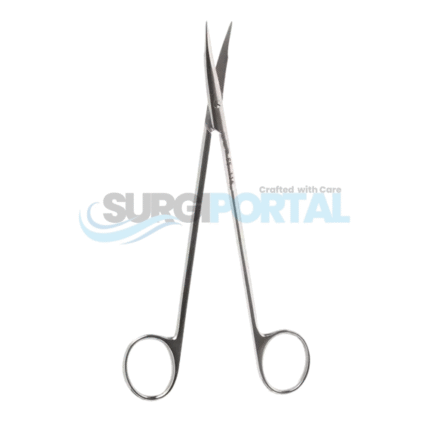7" Reynolds Dissecting Scissors, Slightly Curved, Serrated Blades