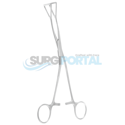 7 1 2 inch Lovelace Lung Grasping Forceps Angled Shafts