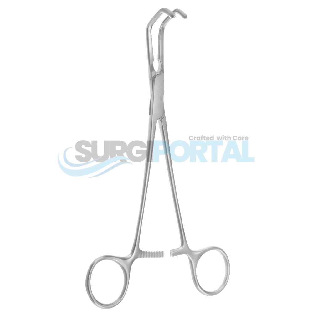 processed_8″ Beck Type Aorta Clamp – 1 1 4″ Jaws Acutely cvd Zanger Abdominal Aorta Clamp Acutely Curved Shanks - Image 1