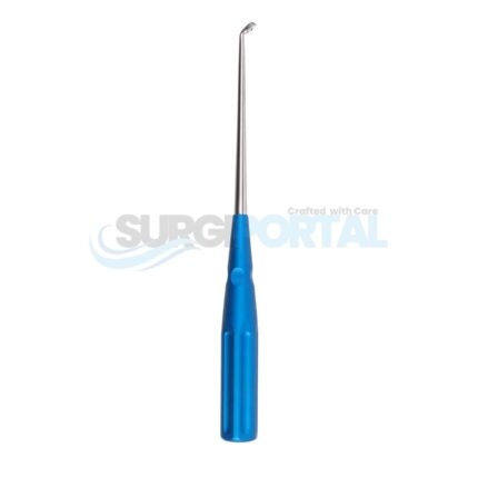 10" Color Cervical Curette, Blue, Angled, Size 2