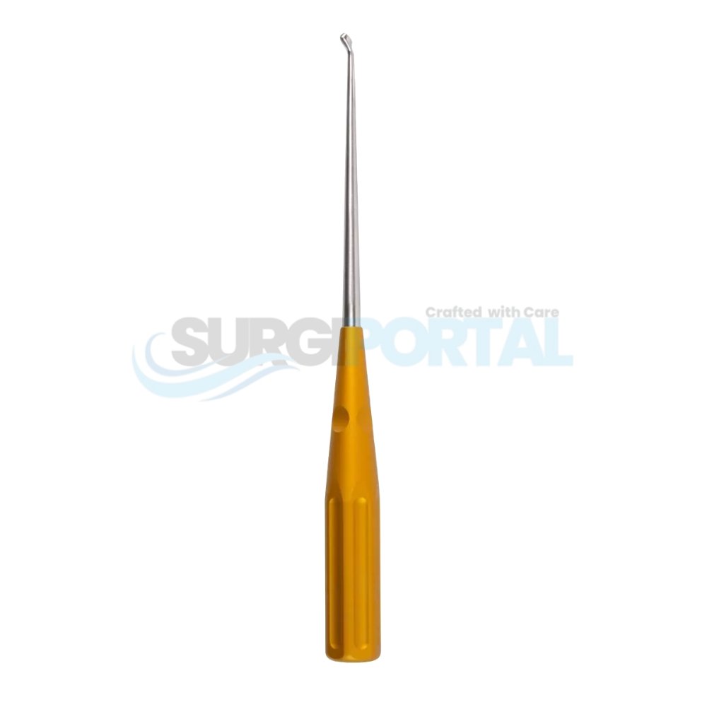 resized_processed_10 Color Cervical Curette orange Rev Angled 1 10" Color Cervical Curette, Orange, Reverse Angled, Size 1 - Image 1