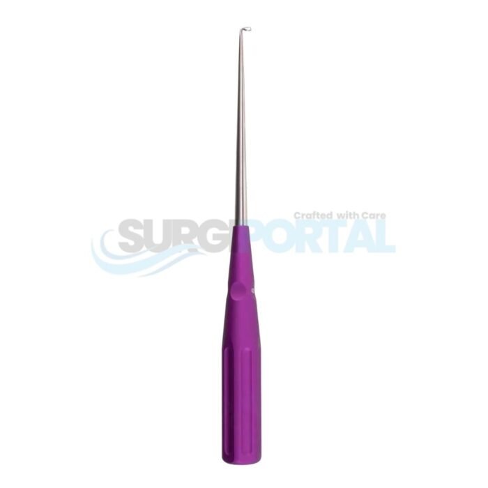 10" Color Cervical Curette, Violet, Angled 90°, Size 4/0 - Image 1