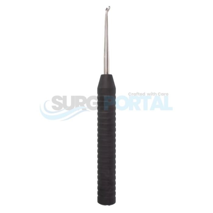 13 1/4" Comfort-Grip Curette with a Size 4 (8.5mm) oval scoop and an 8.5 cm reverse-angled handle - Image 1