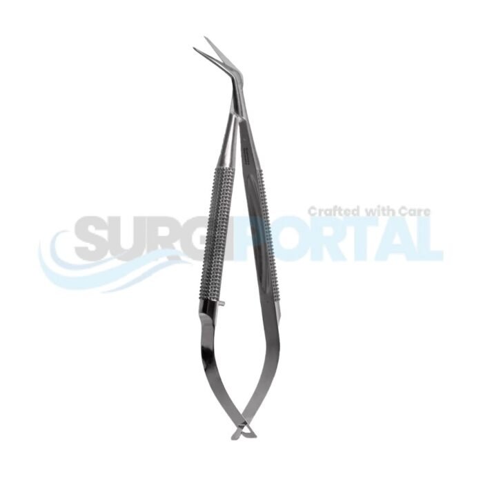 4 1/2" Castroviejo Micro Scissors – Round Handle, 60° Angled - Image 1