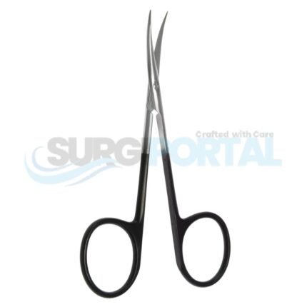 4½" Iris Scissors, Curved, Square Shanks, SuperCut, Large Rings