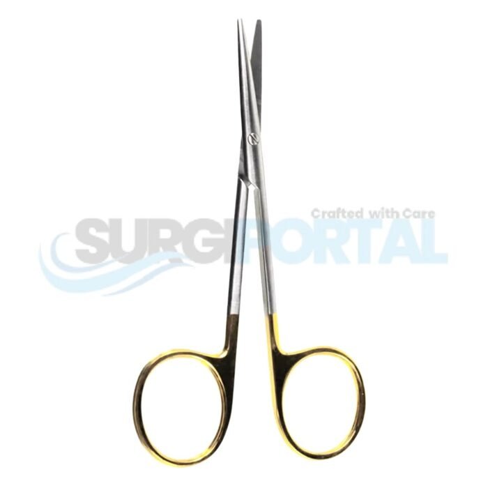 4½" Strabismus Scissors GG – Straight, One Blade Serrated - Image 1
