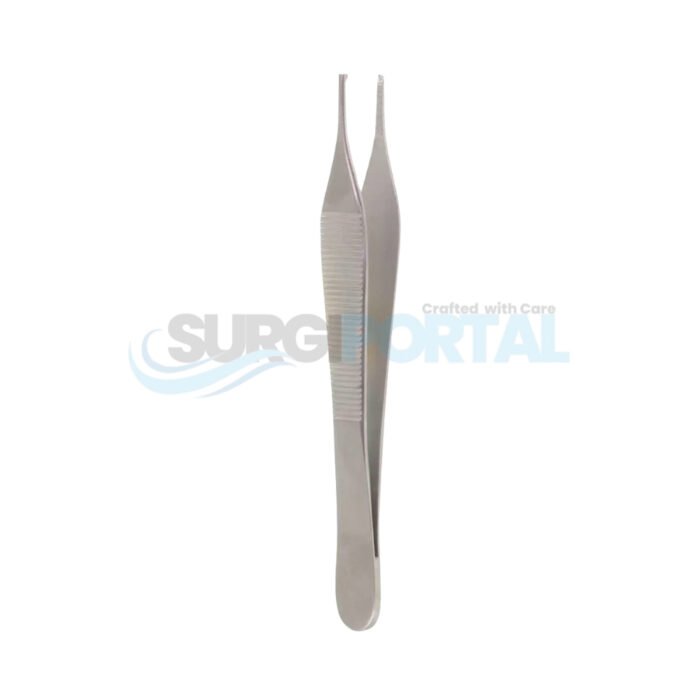4 ¾" Adson Tissue Forceps with 1×2 Teeth, Serrated - Image 1