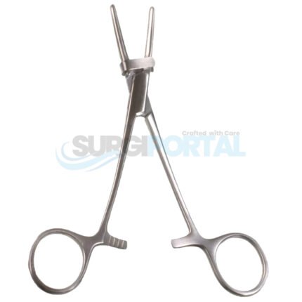 5 1 2 inch U.S Pattern Tube Occlusion Forceps U Shaped  Grooved Serrated