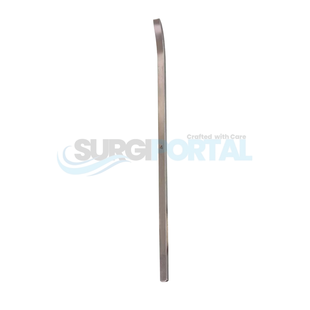 resized_processed_5 1 8″ Swiss Osteotome cvd 4mm edge 6'' 3/4″ Swiss Osteotome – Curved 4mm Edge - Image 1