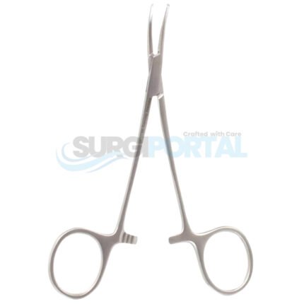 5 inch Micro Mosquito Artery Forceps 1×2 Teeth Curved