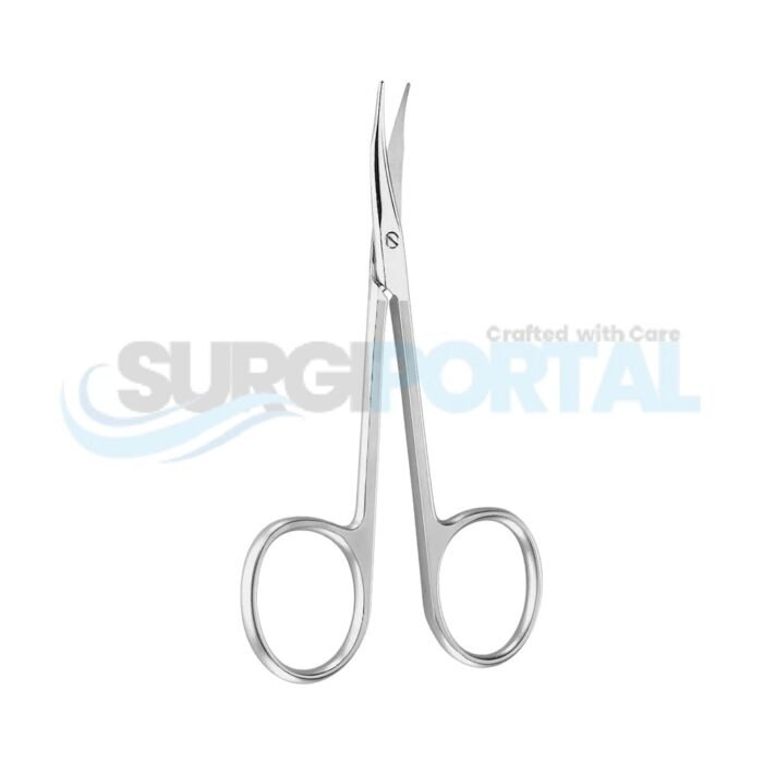 5" Stevens Scissors, Curved, Shark Edge, Large Rings - Image 1