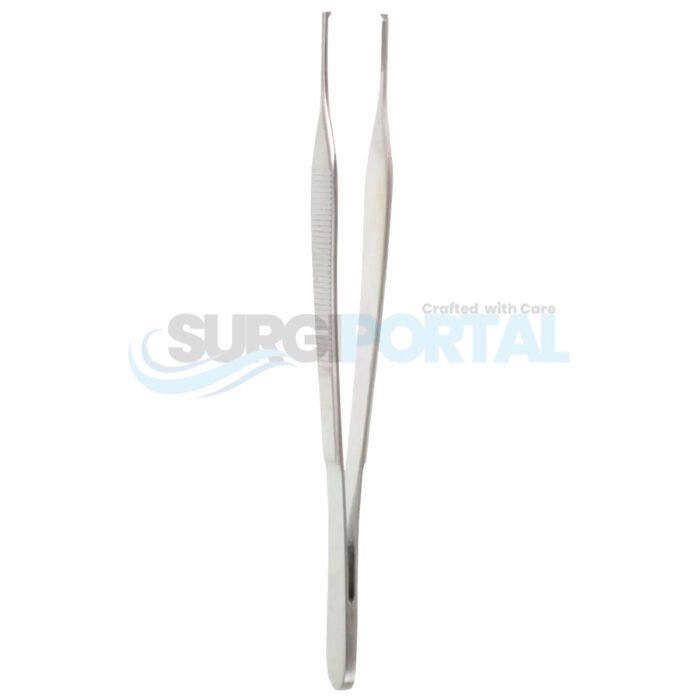 6" Adson Dressing Tissue Forceps, Standard, Serrated Jaws, with 1×2 Teeth - Image 1