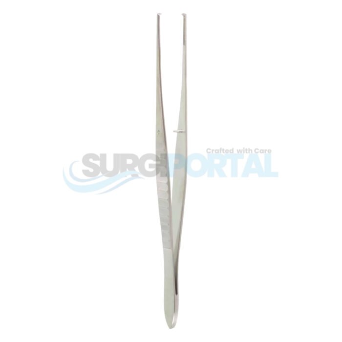8 ¾" Curtis Tissue Forceps, Serrated, 1×2 Teeth - Image 1