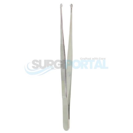 6" Selman Tissue Forceps with Round Cup and Teeth