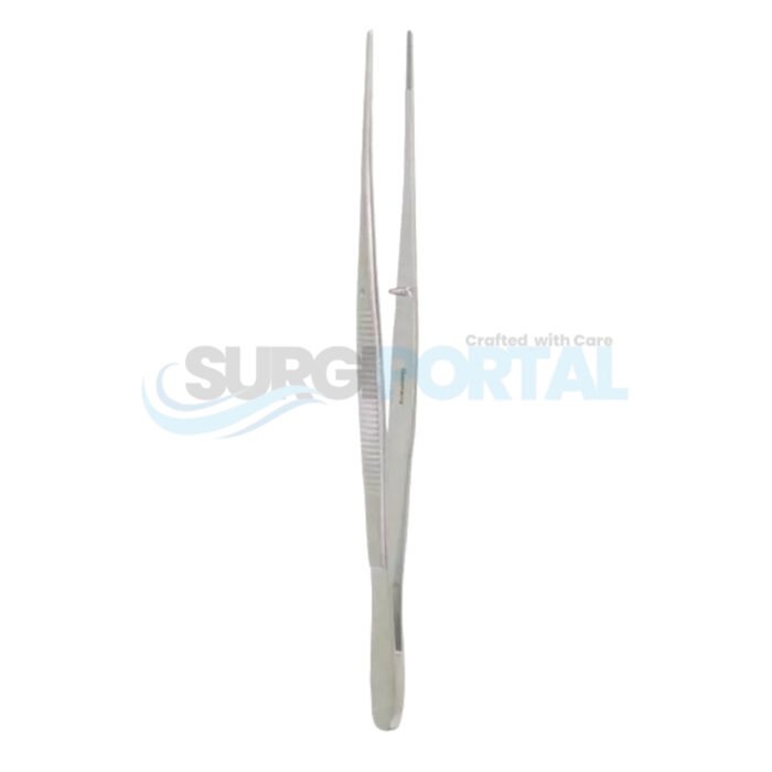6" Semkin Dressing Forceps, Serrated, Curved - Image 1