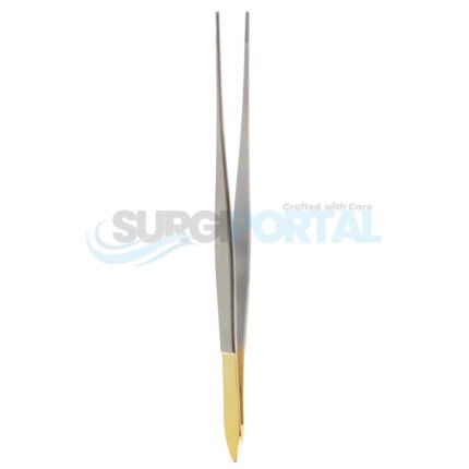 7" Cushing Dressing Forceps, Gutsch Handle, Serrated Tips