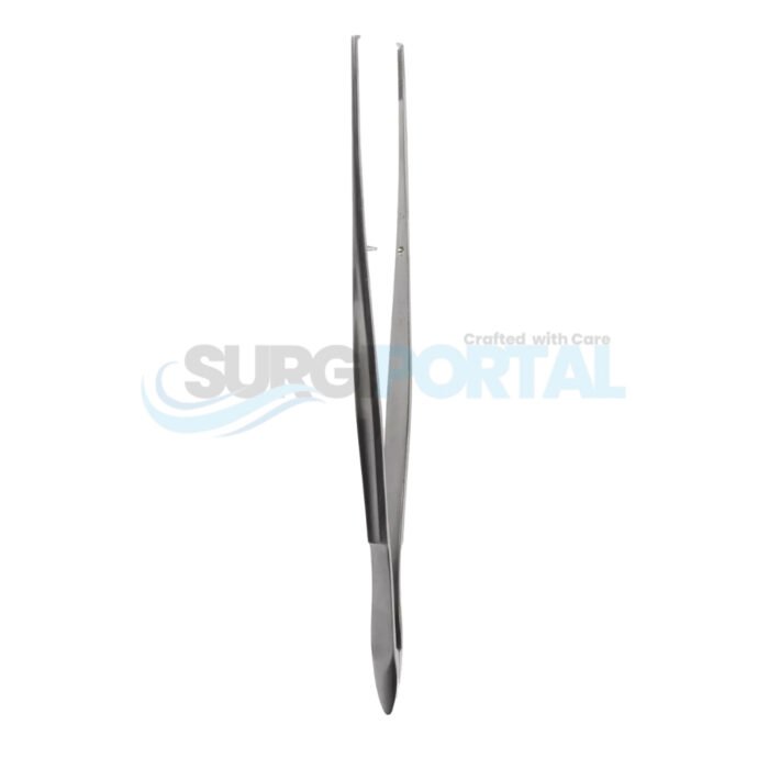 7" Cushing Tissue Forceps, Gutsch Handle, with 1×2 Teeth - Image 1