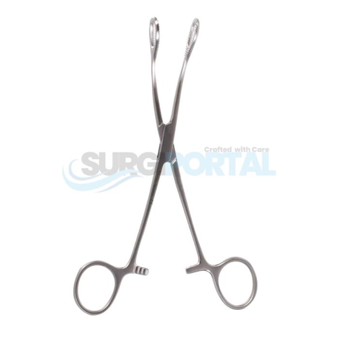 7 inch Foerster Sponge Forceps Curved Serrated Jaws - Image 1