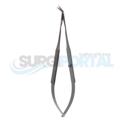 7" Micro Vascular Scissors, Spring Handle, Flat, 45° Angled