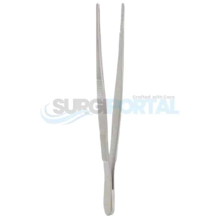 8" Dressing Forceps, Serrated, Standard Pattern - Image 1