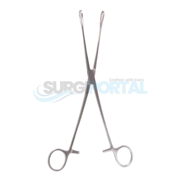 9 ½" Foerster Sponge Forceps, Straight, Serrated Jaws - Image 1