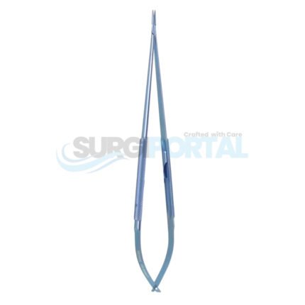 LightTouch Needle Holder, 9", Round Handle, Titanium