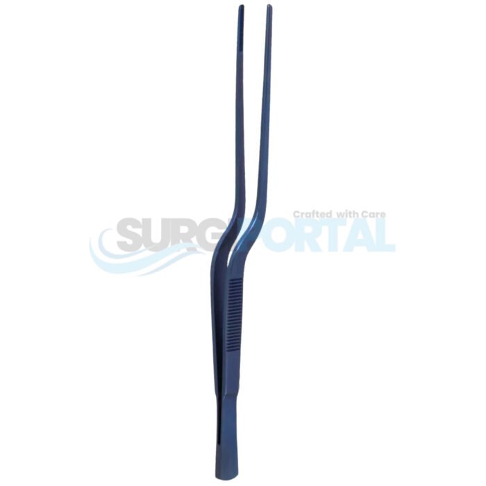 Cushing Bayonet Forceps, Serrated, 7¼", Titanium - Image 1