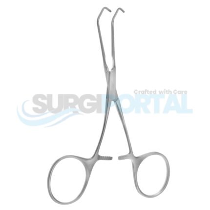DeBakey Castaneda Clamp 1.4mm 45° Jaws Curved Handle