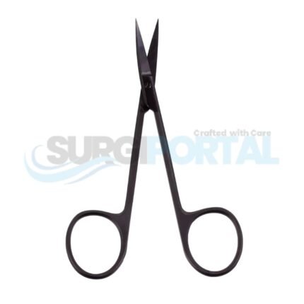 4 1/2" Iris Scissors, Curved, Square Shanks, Panther Series