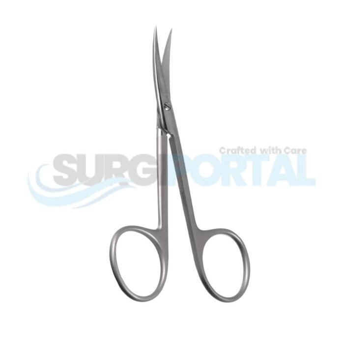 4 1/8" Knapp Scissors, Curved, Shark Edge, Sharp Tips - Image 1