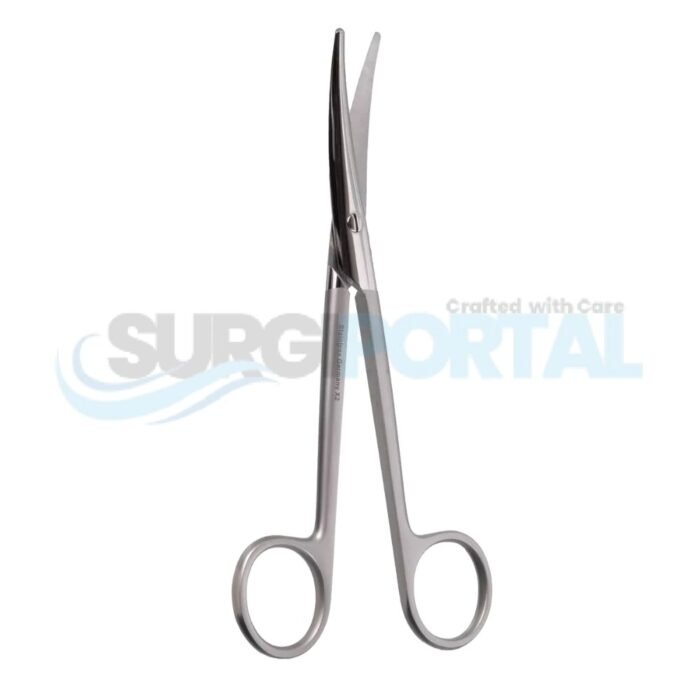 6 3/4" Mayo Stille Scissors, Curved, Shark Edge - Image 1