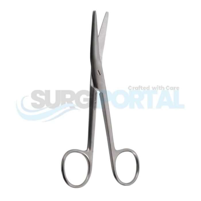 5 1/2" New Suture Scissors Angled to Side - Image 1