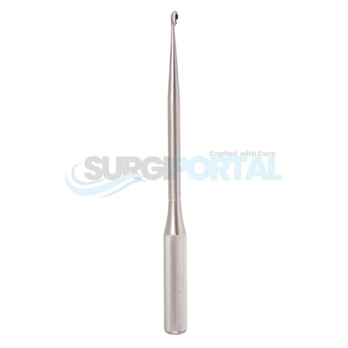 Spinal Fusion Curette – Knurl Handle Straight 6'' - Image 1