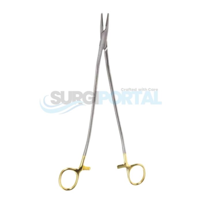 10½" Bozeman Needle Holder TC with Curved Shanks and Curved Jaw - Image 1