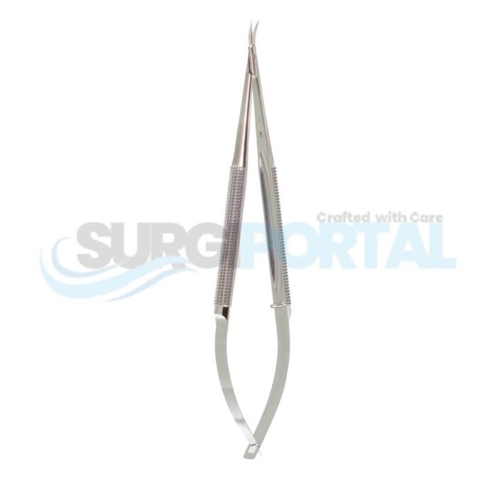 15cm Curved Vannas-Style Scissors, 13mm Blade, 8mm Diameter Handle - Image 1