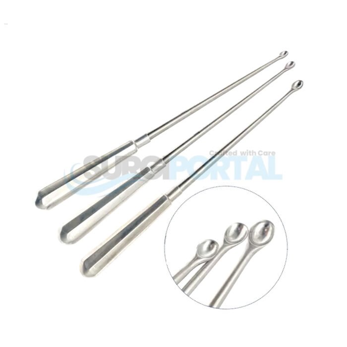 3 Pcs Set Bone Curette Spoon – 13mm, 16mm, 19mm Veterinary Orthopedic Instruments - Image 1