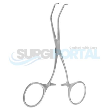 4 1/4″ Calman Clamp Angled Handle Long Thin Jaw