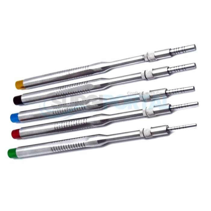 5 Pieces Dental Surgical Straight Tip Osteotomes Bone Spreading Adjustable Screws - Image 1