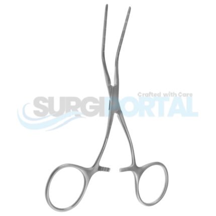 5″ Castaneda Clamp – Curved Shanks, Angled Jaw 30°