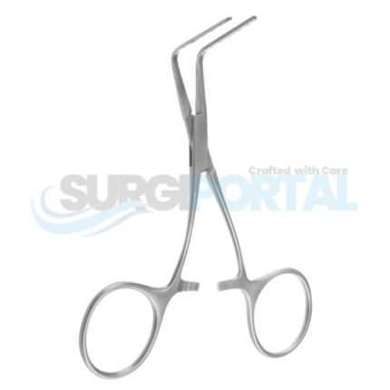 5″ Neonatal Vascular Clamp – Straight Jaws, Curved Shank