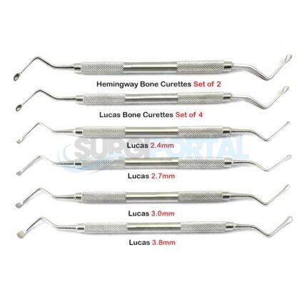 6PCS Lucas Curettes Hemingway Bone Curettes Dental Spoon Excavator Lab