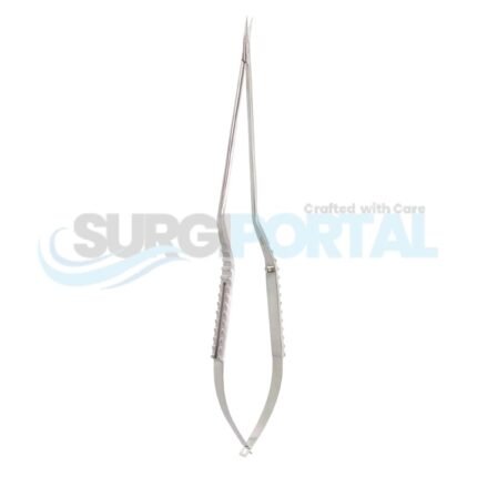 9 1/4" Micro Scissors – Serrated Bayonet Blade, Curved Down