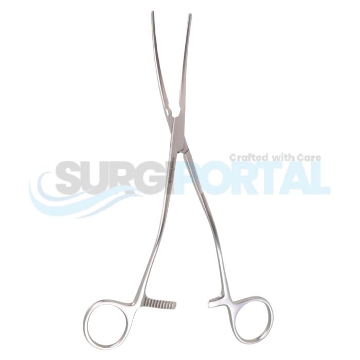 9 1/2″ Zanger Abdominal Aorta Clamp – Acutely Curved Shanks - Image 1