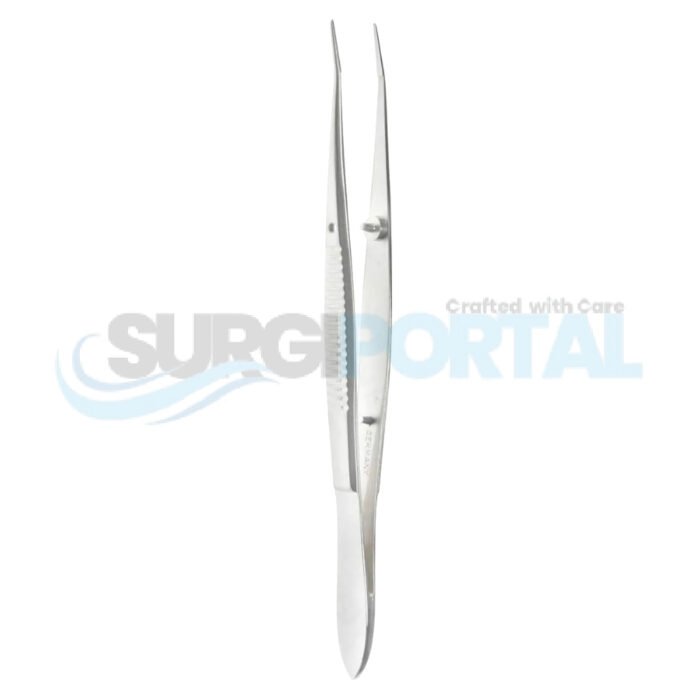 Barraquer Cilia Forceps – Angled with Platform - Image 1