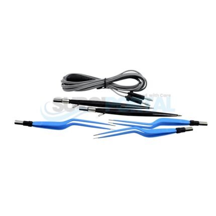 Bipolar European Forceps Bayonet Straight & Irrigation Set Reusable with Cord