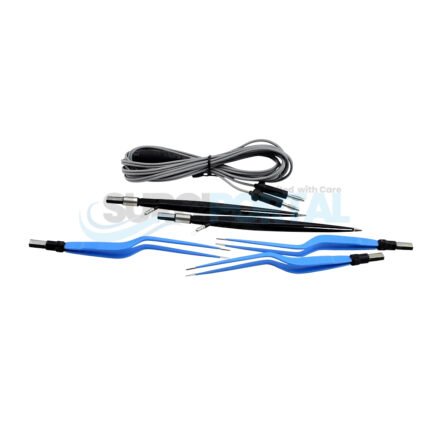 Bipolar European Forceps Bayonet Straight & Irrigation Set Reusable with Cord